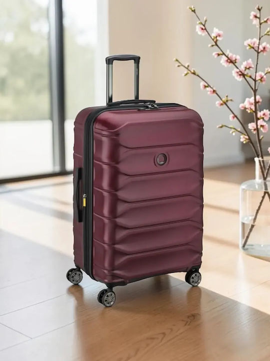 Delsey Meteor Suitcases Hard Burgundy Set 3pcs