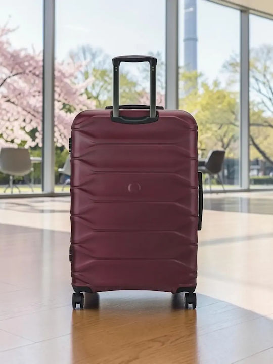 Delsey Meteor Suitcases Hard Burgundy Set 3pcs