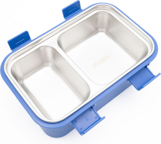 Sidirela Happy Trucks Edelstahl Kinderlebensmittelbehälter Abendessen-Set 0.5Liter Thermisch Blau
