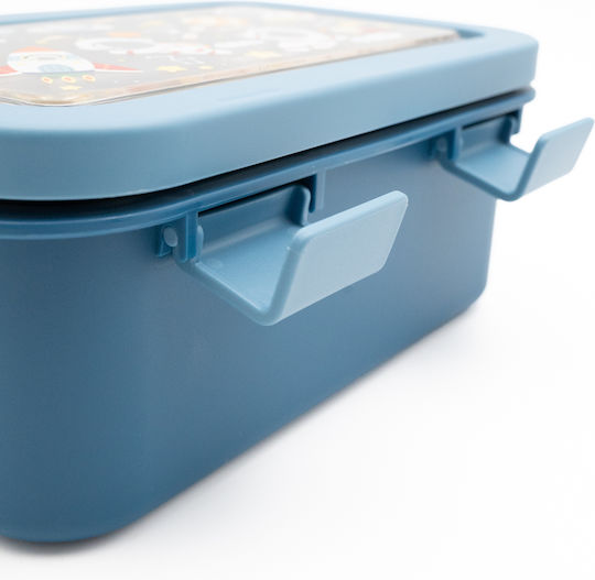 Sidirela Happy Space Astronauts Edelstahl Kinderlebensmittelbehälter 0.5Liter Thermisch Blau