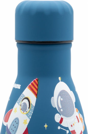 Sidirela Happy Space Astronauts Edelstahl Kinderlebensmittelbehälter 0.5Liter Thermisch Blau