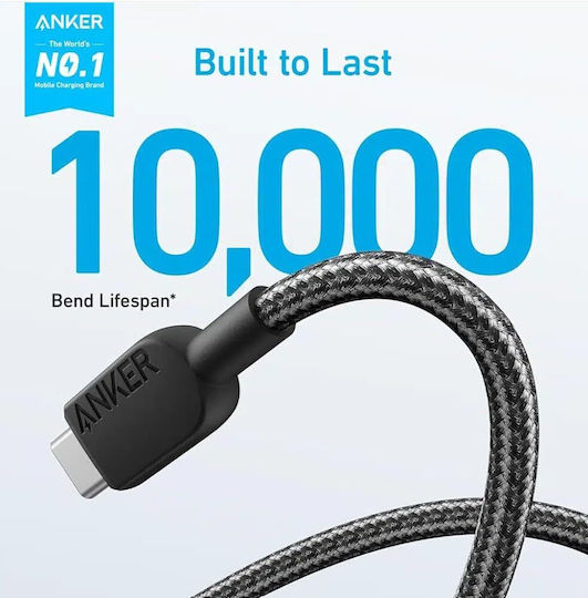 Anker Cable USB-C male - USB-A Μαύρο 0.9m A81H5H11