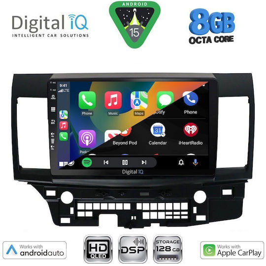 Digital IQ Автомобилна Аудио Система за Mitsubishi Lancer 2008-2017 (Bluetooth/USB/Вграден Wi-Fi/GPS/Apple CarPlay/Android Auto) с Touch Screen 10"