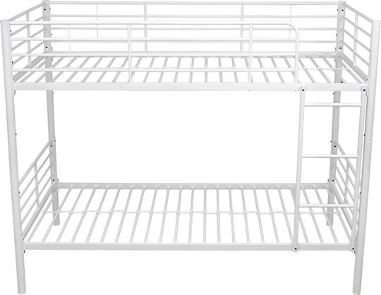 Kids Bed Bunk Single with Mattress White 90x190cm