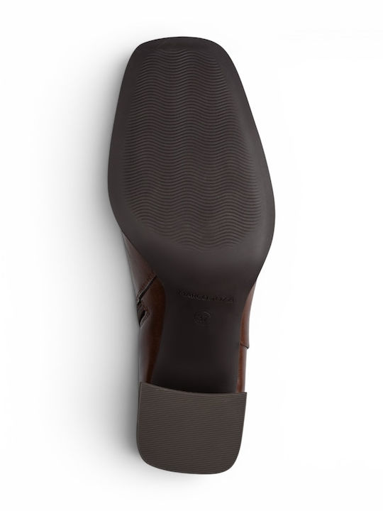 Damenstiefel mit Mittelhohem Braun Absatz