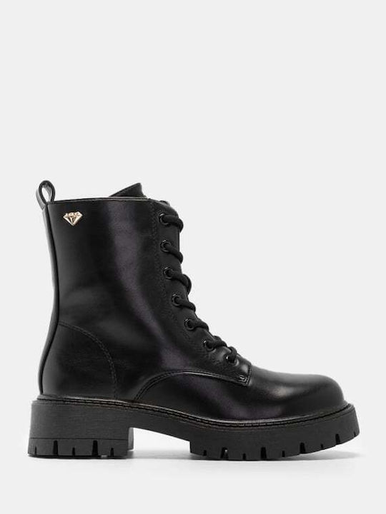 Damen Kampfstiefel Schwarz