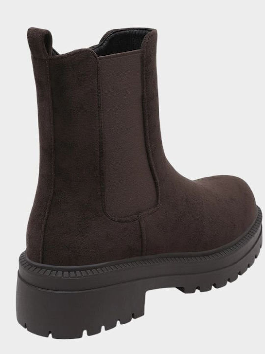 Wildleder Damen Chelsea-Stiefel Braune