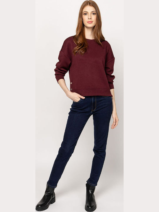Damen Sweatshirt Burgundisch
