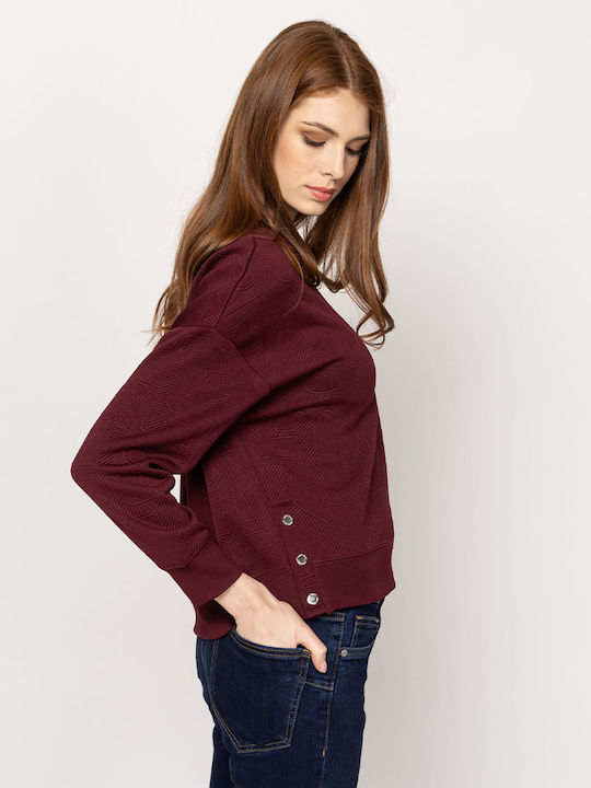 Damen Sweatshirt Burgundisch