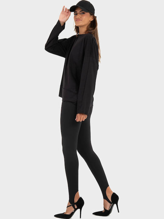Bluza Damă Bumbac Mânecă Lungă Neagră