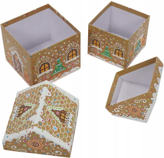 Decorațiuni De Sărbători Colecția Home Styling Cutii De Crăciun În Formă De Casă Set 2 Bucăți