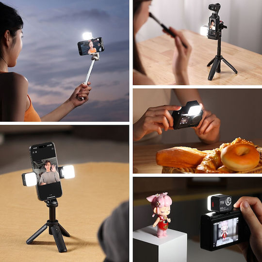 Magnetischer Led-Blitz + Iso-Phone Kamera Videokamera Halterung 1w 500mah Dg01 Weiß
