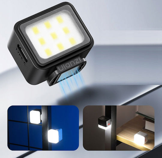 Magnetischer Led-Blitz + Iso-Phone Kamera Videokamera Halterung 1w 500mah Dg01 Weiß