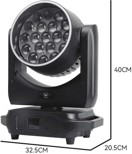 Light4me Sky Wash 19x15w RGBW Роботска Глава Сценично Фото Осветление Пръстен Ефект 19x15w RGBW LED + 60x0.3w RGB SMD LED Omega Монтажна Скоба