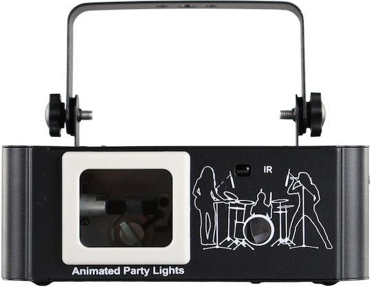 Light4me Парти Лазерен 1 Лазерен Проектор Сканиращ Фото Осветление RGB DMX 30 Kpps Графични Ефекти Анимации Безжично Дистанционно Управление Монтажна Конзола Активиране със Звук