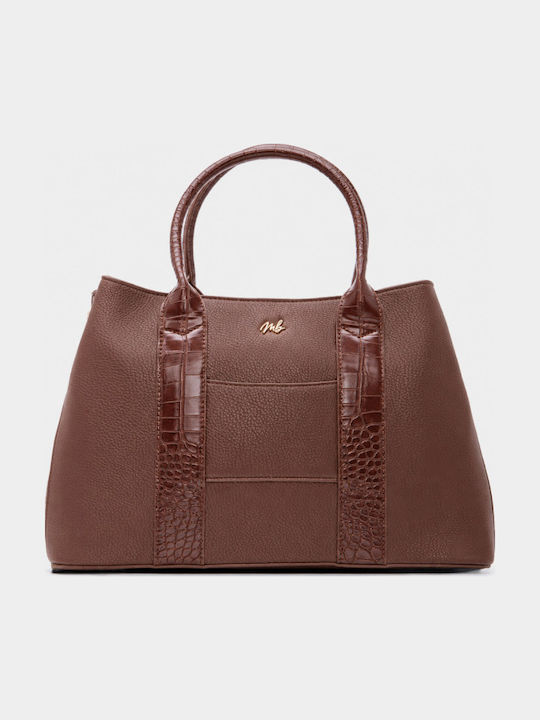 Fabric Women's Handbag Crossbody Croco Brown