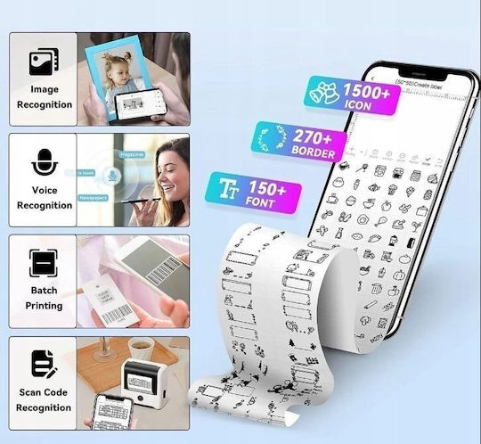 Phomemo Loveinstant Etikettendrucker USB Bluetooth 203 dpi