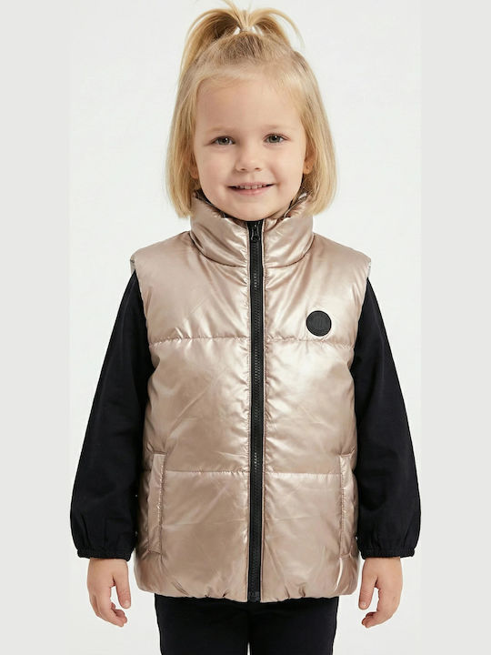 Joyce Kinderjacken & Winterjacken Lässig Ärmellos Kurze Beidseitig Gold-Silber Joyce Kinderjacken & Winterjacken Lässig Ärmellos Kurze Beidseitig Gold-Silber