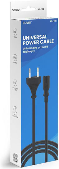 Savio Euro - IEC C7 Netzkabel 5m Schwarzes