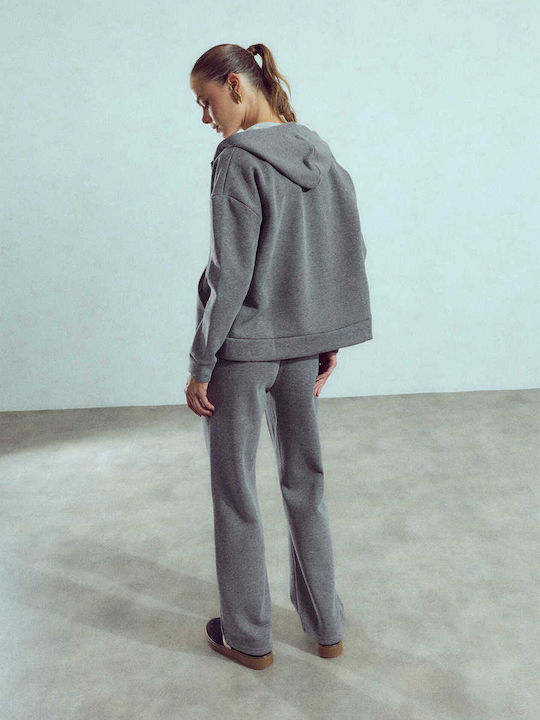 Celestino Γυναικεία Φόρμα Fleece Επένδυση Γκρι
