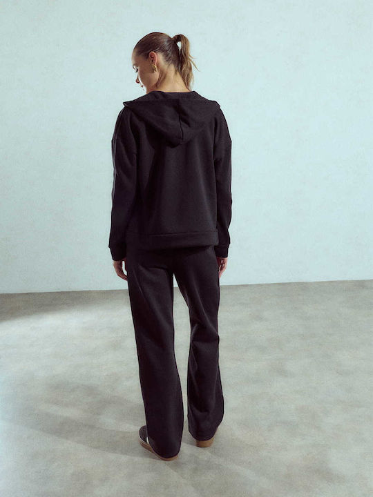 Celestino Women's Sweatpants Fleece Lining Black