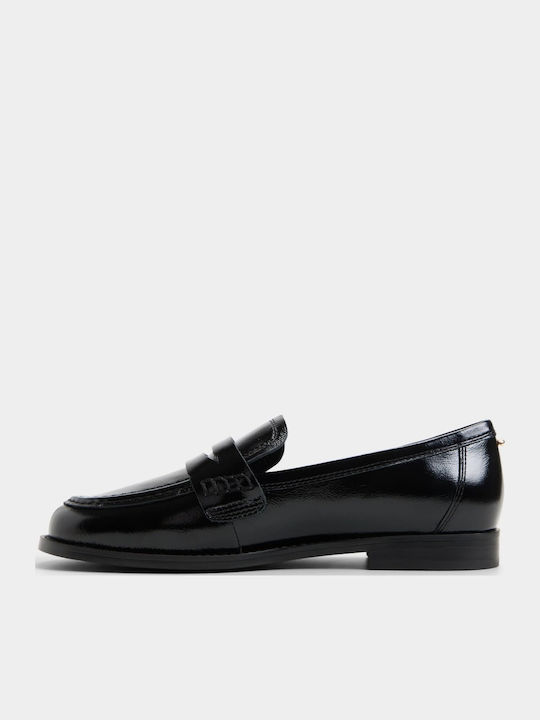 Lackleder Damen Mokassins in Schwarz Farbe