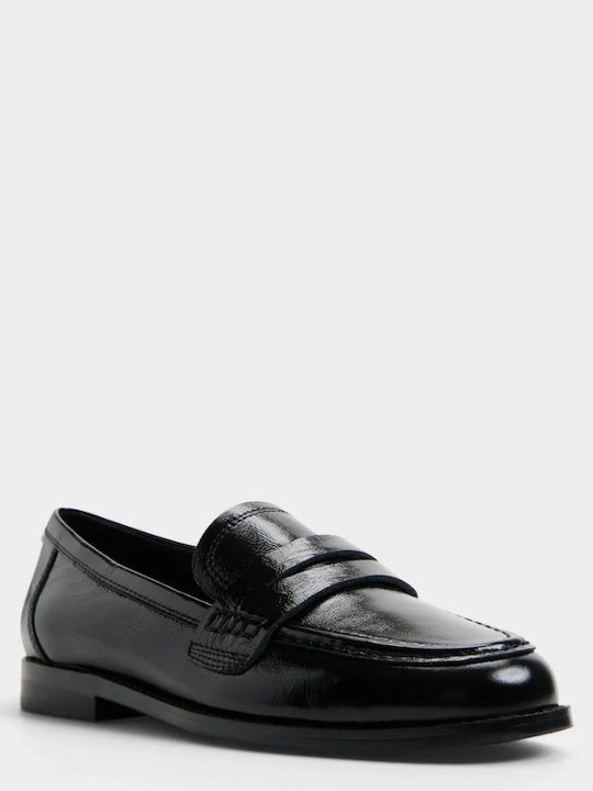 Lackleder Damen Mokassins in Schwarz Farbe