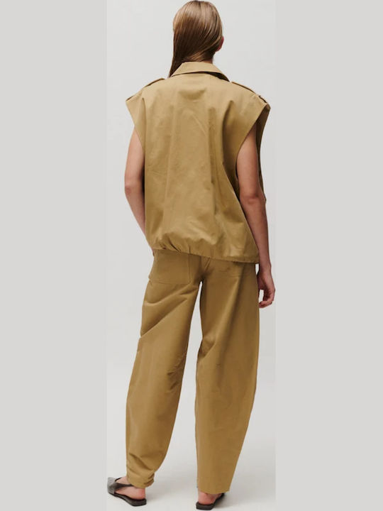 Damen Stoffhose in Schlank Passform Braun