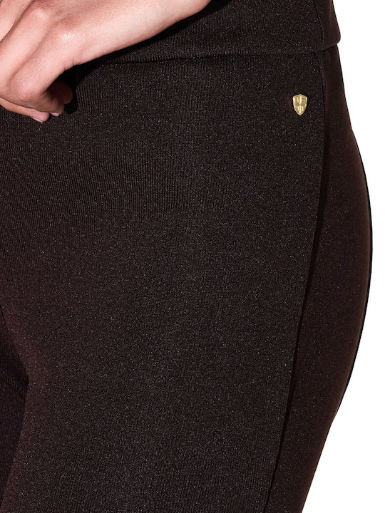 Damenhose mit Reißverschluss in Schlanke Passform Braune
