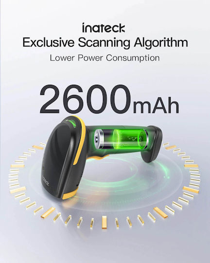 Inateck Scanner Χειρός Ασύρματο με Δυνατότητα Ανάγνωσης 2D και QR Barcodes
