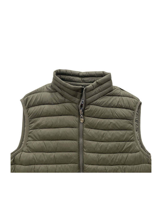 Ärmelloses Puffer Jacke Khaki