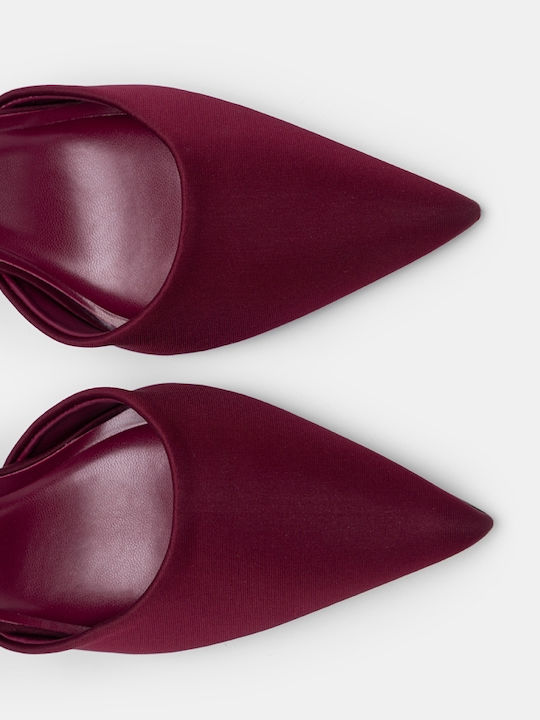 Pantofi cu toc cu Barete Burgundy