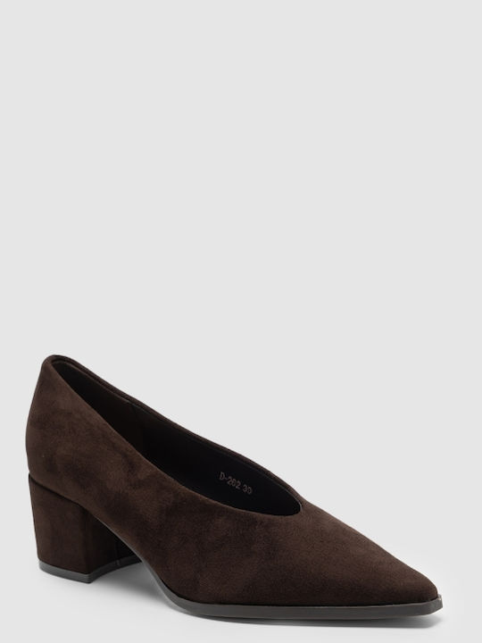 Suede Γόβες Καφέ