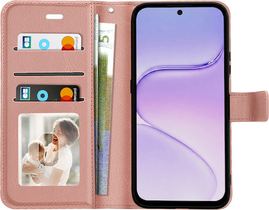 Mayaxess Wallet Case Honor 600 Smart Video Stand Wrist Strap Rose Gold