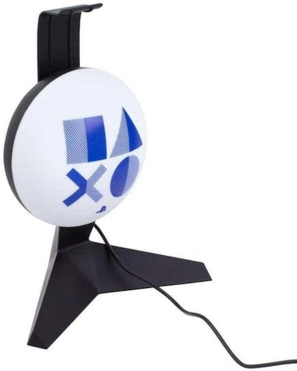 Стойка за слушалки Playstation със светлина, сива, нова