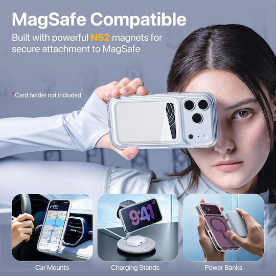 Калъф Mageasy Bright M Magsafe Прозрачен Сив iPhone 18 Pro/17 Pro