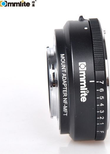 Commlite Adapter Olympus Panasonic Micro 4/3 M4/3 zu Nikon Nikkor + Blende