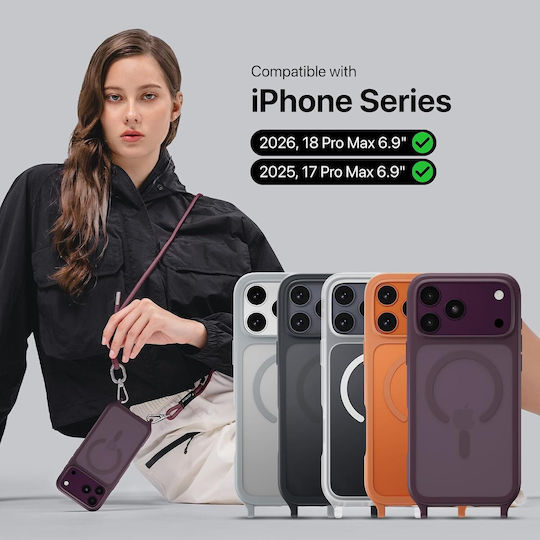 Husă Mageasy Roam M Curea Pentru Gât Compatibil Cu Magsafe Slate Iphone 18 Pro Max/17 Pro Max