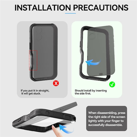 Redpepper D-up Series IP68 Waterproof Case Magsafe iPhone 16 Black