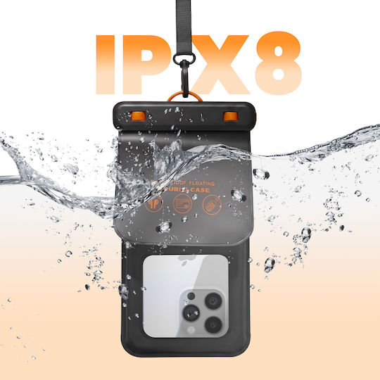 Avizar Ipx8 Waterproof Floating Case Smartphones Up To 7.5 Inches Black