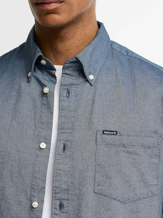 Barbour Marsden Langärmeliges Herrenhemd in Enge Passform Geprüft Blau