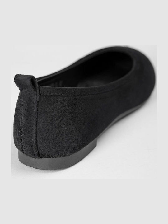 Wildleder Damen Ballerinas Spitz zulaufend Schwarze