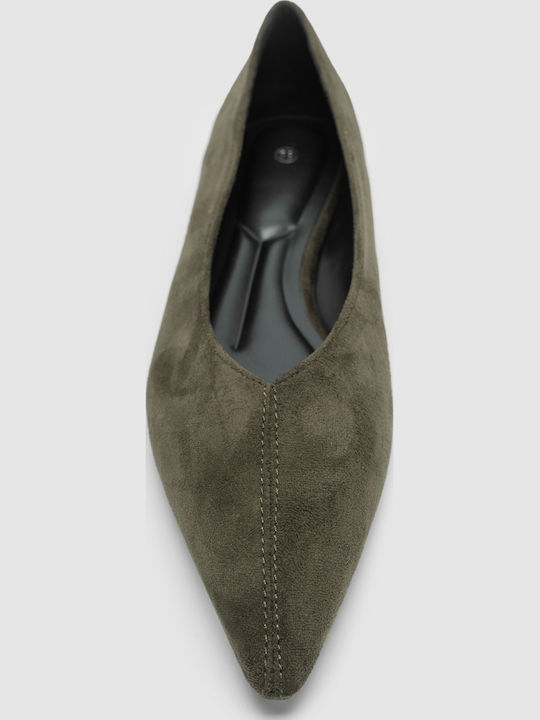 Sante Wildleder Damen Ballerinas Spitz zulaufend Khaki