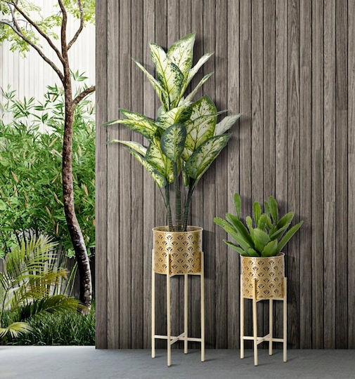 Home Esprit Метални Златисти Поставки За Саксии 2 Броя