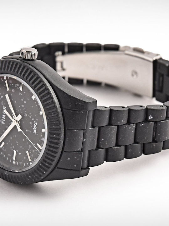 Timex Дамски часовник 37mm Кварцов с Черна Каучукова Каишка Timex Дамски часовник 37mm Кварцов с Черна Каучукова Каишка
