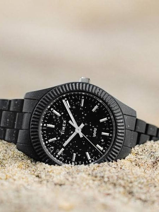 Timex Дамски часовник 37mm Кварцов с Черна Каучукова Каишка