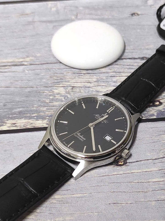 Atlantic Men's Watch 40mm Battery with Black Leather Strap Atlantic Men's Watch 40mm Battery with Black Leather Strap