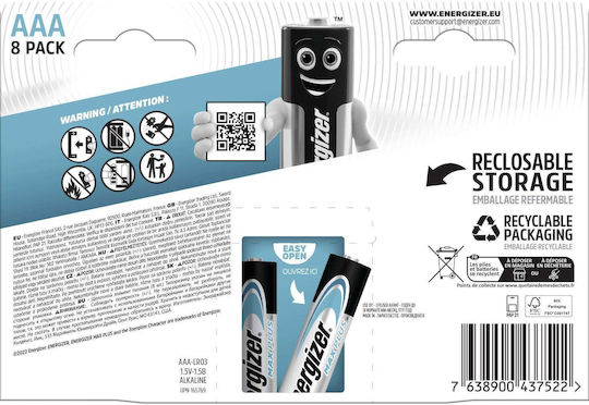 Energizer Max Plus Alkaline Batterien AAA 1.5V 8Stück