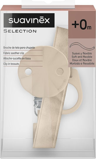 Suavinex Silicone Pacifier Clip Beige