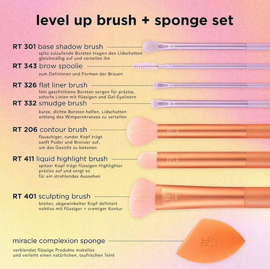Professionelles Set mit Make-up Pinsel & Schwämme für Konturierung 7 Stück